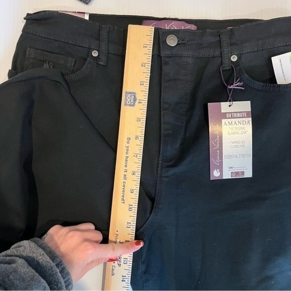 Gloria Vanderbilt Jeans Women's size 8 Black Amanda Classic High Rise Tapered - Picture 3 of 10